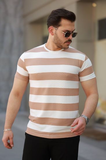 Erkek çift Renk Pamuklu örme Kumaş Kısa Kollu T-shirt resmi
